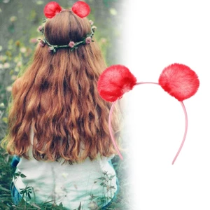 MỘT Đáng Yêu Sang Trọng Bóng Băng Đô Cho Trẻ Em Nhiều Màu Sắc Lông Bóng Mũ Đội Đầu Trang Phục Người Lớn Mũ Đội Đầu Accessori