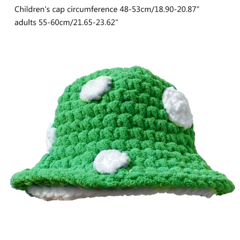 Kikin Handmade Nấm Mũ Xô Nón Pilling Chống Nữ Mũ Hoa Mềm Beanie Nón Móc Ngư Dân Mũ Phố Sn