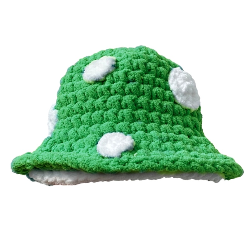 Kikin Handmade Nấm Mũ Xô Nón Pilling Chống Nữ Mũ Hoa Mềm Beanie Nón Móc Ngư Dân Mũ Phố Sn
