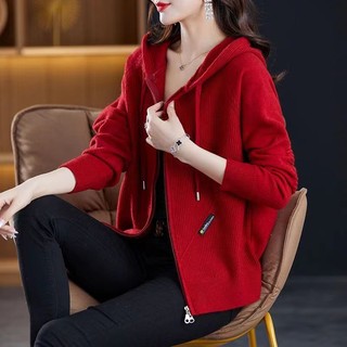Áo Khoác cardigan Có Khóa Kéo Dáng Rộng Màu Trơn Thời Trang Thu Đông Hàng Mới 2023