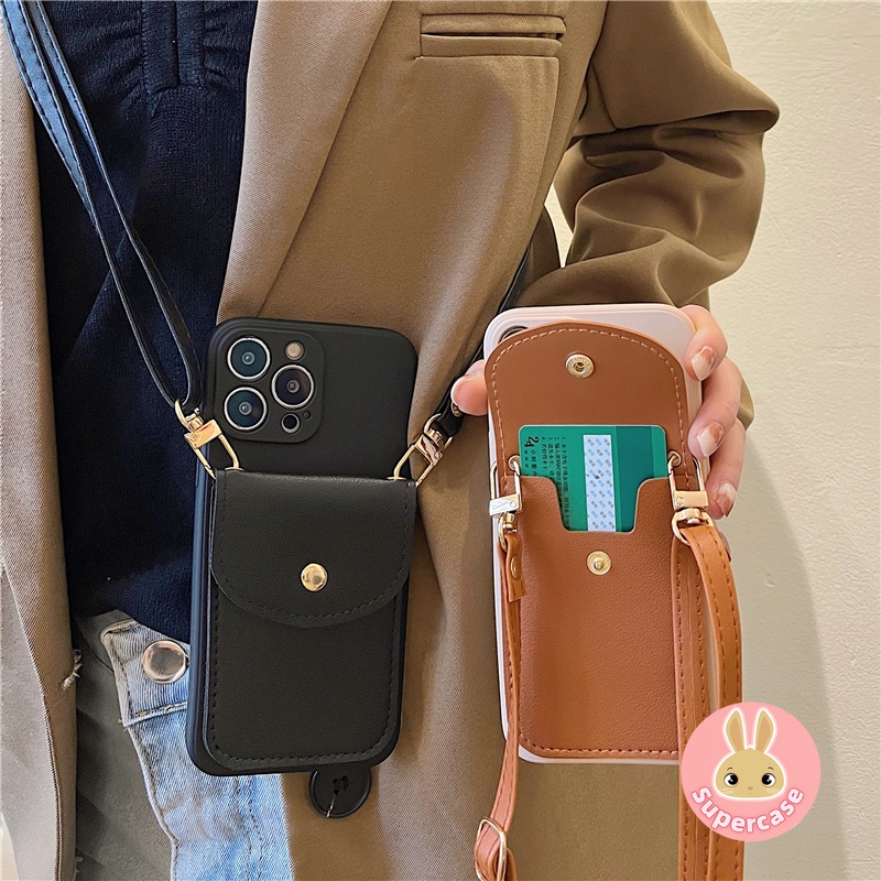 Thời Trang Ốp Điện Thoại Silicon Kèm Ví Và Dây Đeo Cho redmi note 11 10 9 8 pro 11s 10s 4g 5g 9s 8t 7 pro k40 k30 k20 pro