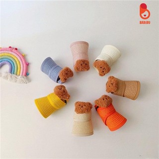 Mũ cói nửa đầu che nắng mùa hè hình gấu cho bé từ 6 tháng