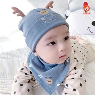 Set 2 mũ yếm cotton hình gấu dễ thương cho bé tới 1 tuổi