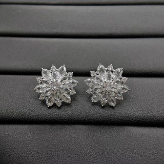 A4 Bông tai hoa đính đá sang chảnh 2cm