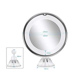 10X Magnifying Mirror With LED Lights Make Up Shaving Illuminated Cosmetic