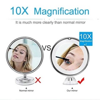10X Magnifying Mirror With LED Lights Make Up Shaving Illuminated Cosmetic