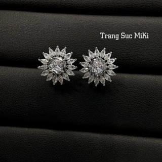 Bông tai hoa hướng dương đính đá sang chảnh cao cấp đi tiệc