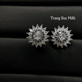 Bông tai hoa hướng dương đính đá sang chảnh cao cấp đi tiệc