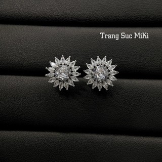 Bông tai hoa hướng dương đính đá sang chảnh cao cấp đi tiệc