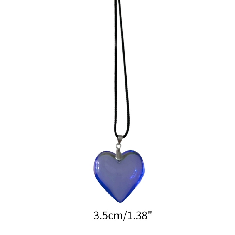 Vòng Cổ choker Mặt Trái Tim Thủy Tinh Trong Suốt Thời Trang