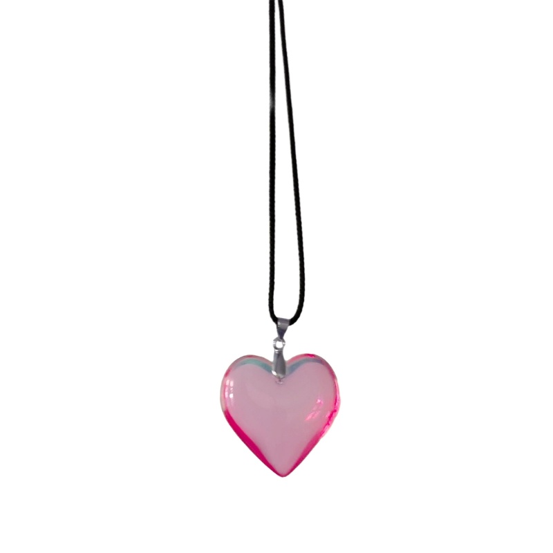 Vòng Cổ choker Mặt Trái Tim Thủy Tinh Trong Suốt Thời Trang
