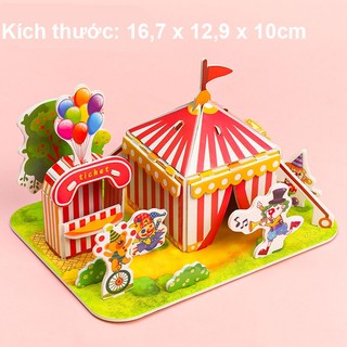 Đồ Chơi Xếp Hình Ngôi Nhà 3D Bằng Bìa Xốp Cho Bé Mô hình 3D giấy tự lắp ráp SUNNY DAY