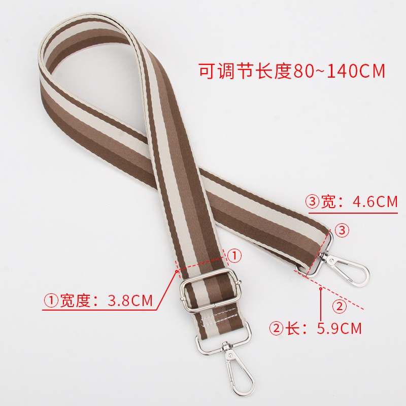 Dây Đeo Vai / Đeo Chéo 3.8cm Họa Tiết Kẻ Sọc Nhiều Màu Tùy Chỉnh Thời Trang Cho Nữ