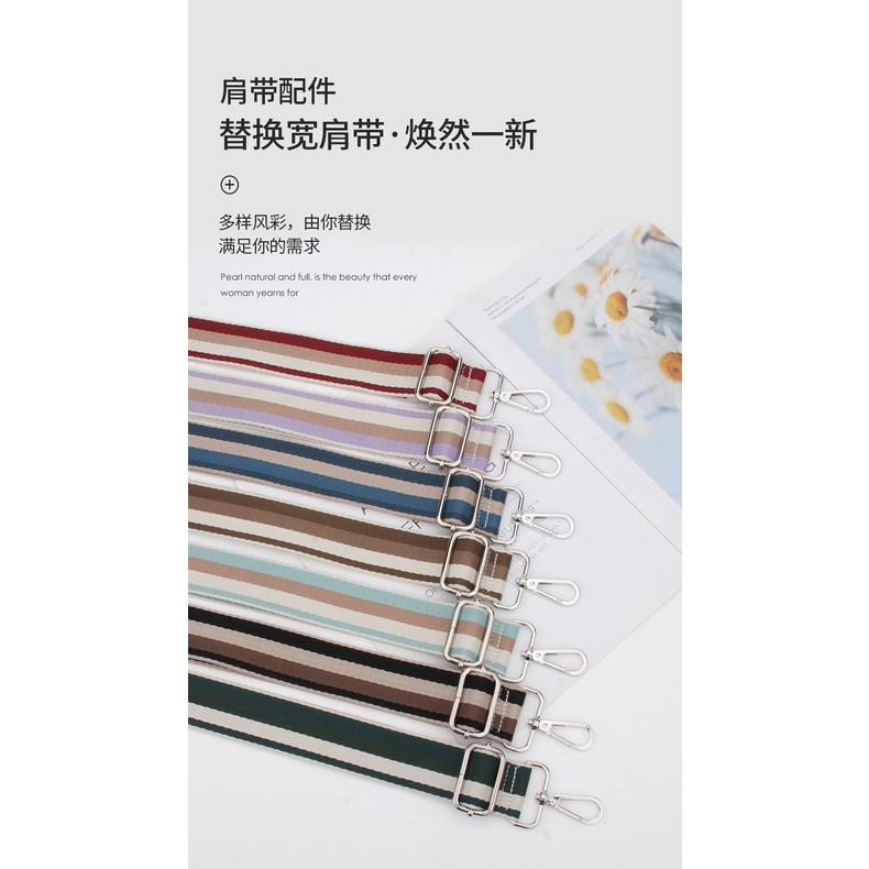 Dây Đeo Vai / Đeo Chéo 3.8cm Họa Tiết Kẻ Sọc Nhiều Màu Tùy Chỉnh Thời Trang Cho Nữ