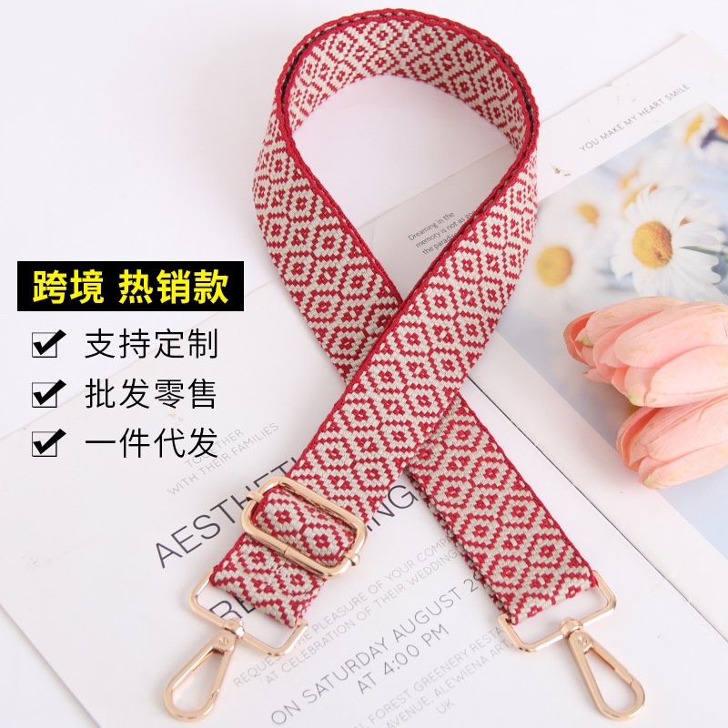 3.8cm Rộng Nữ Túi Phụ Kiện Đeo Vai Kim Cương Jacquard Túi Dây Đeo Thay Thế Dây Đeo Vai Túi Dây Đeo Nhiều Màu Có Thể Điều Chỉnh