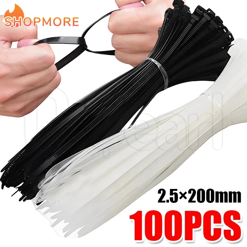 Set 100 Dây Rút Nhựa nylon Tự Khóa Đa Năng Có Thể Tái Sử Dụng | Shopee ...