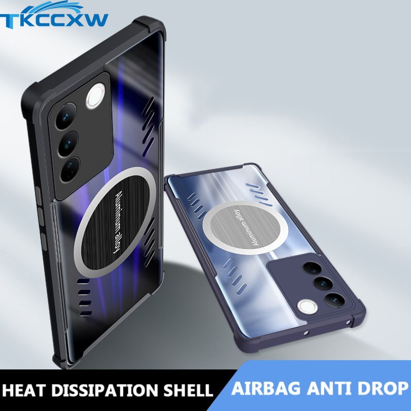 Ốp Điện Thoại Hợp Kim Nhôm Tản Nhiệt Bảo Vệ Cho vivo v27 pro x80 x90 pro iqoo z7x 10 11 pro neo 5 5s 7 se