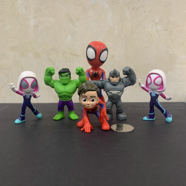 Marvel Mô Hình Người Nhện / Tê Giác Màu Xanh Lá Dùng Trang Trí