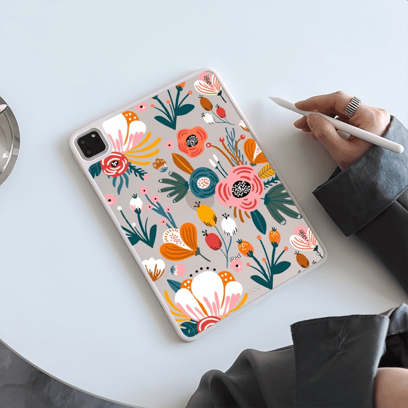 Ốp lưng Acrylic cứng Hoa Tuya Họa Tiết Bao Tương Thích Với IPad 7 8 9 10 Air3 Air4 Air5 10.9 "Pro10.5 10.2" Pro11 2018 2020 2021 A16 Air 11 M2 2024