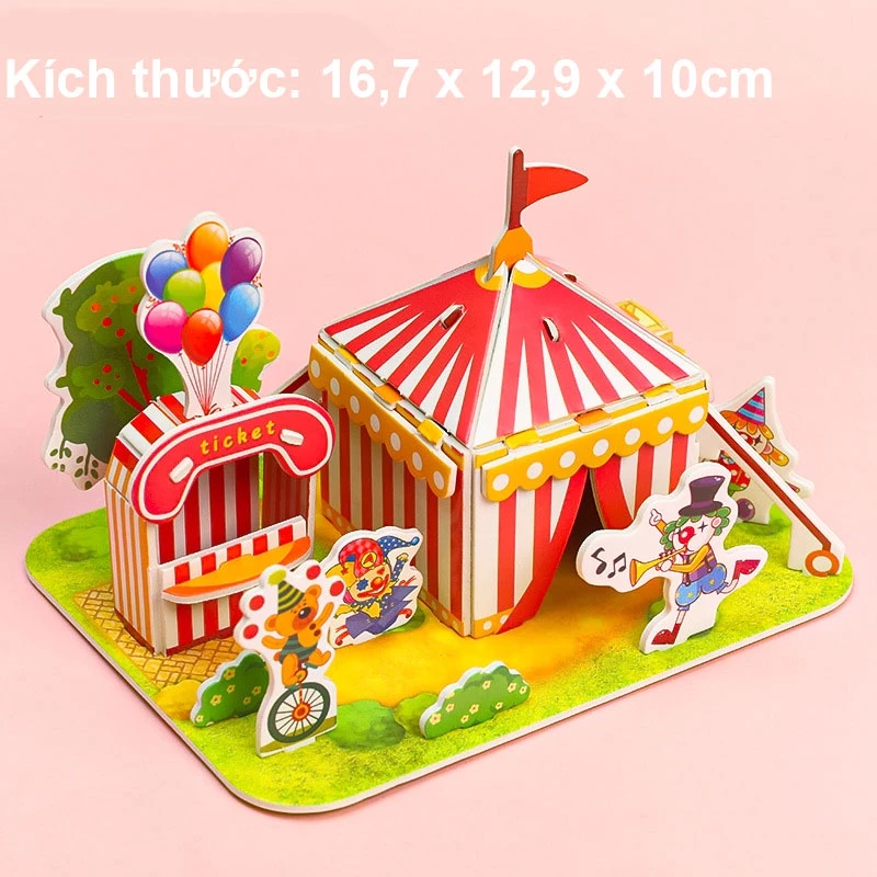 Đồ Chơi Xếp Hình Ngôi Nhà 3D Bằng Bìa Xốp Cho Bé Mô hình 3D giấy tự lắp ráp ARSE FANS