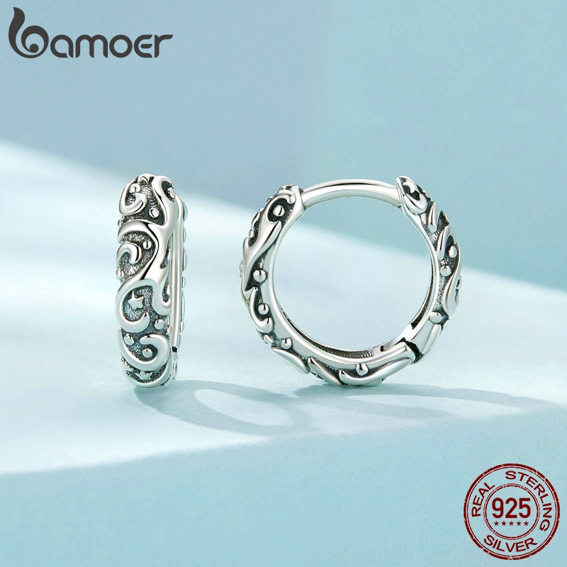 Bamoer Bông Tai Bạc 925 Hoạ Tiết Cổ Điển Cho Nữ