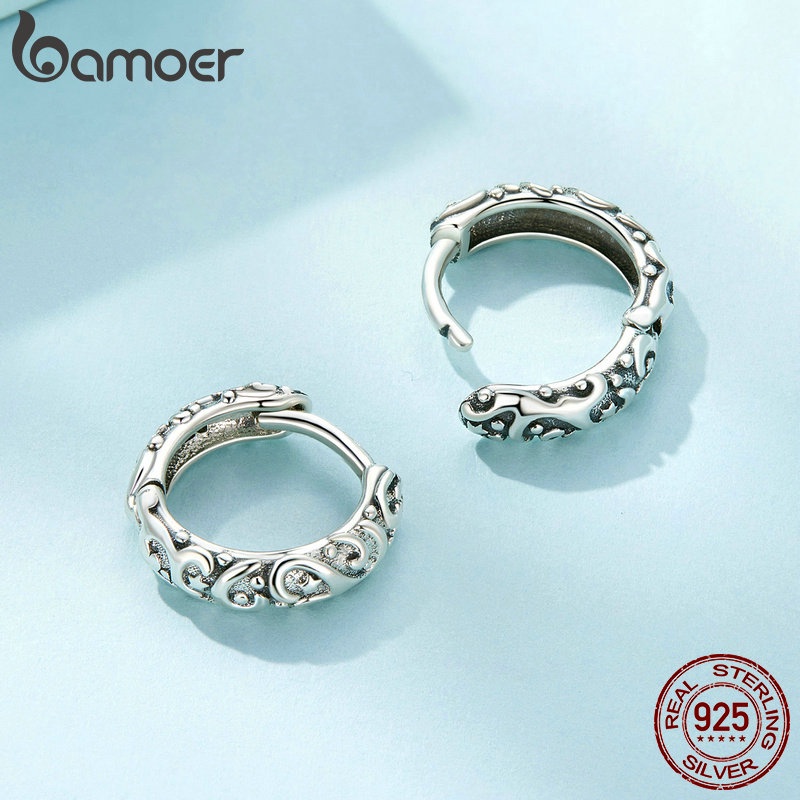 Bamoer Bông Tai Bạc 925 Hoạ Tiết Cổ Điển Cho Nữ