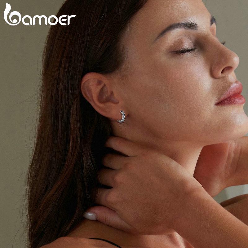 Bamoer Bông Tai Bạc 925 Hoạ Tiết Cổ Điển Cho Nữ