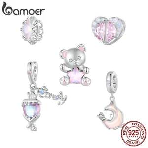 Mặt dây chuyền BAMOER hình cá heo/kẹo/trái tim bằng bạc sterling 925 xinh xắn