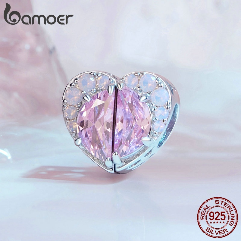 Mặt dây chuyền BAMOER hình cá heo/kẹo/trái tim bằng bạc sterling 925 xinh xắn