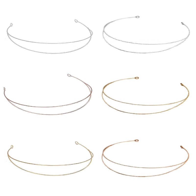 Dasbsug Kim Loại Mịn Băng Đô Khung Cho DIY Tiaras Đế Trống Băng Đô Quấn Tóc Đầu DIY Cô Dâu Vương Miện Đế Cho Đám Cưới