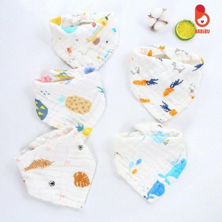 Set 5 yếm xô 6 lớp, yếm ăn dặm thấm hút cho bé Babibu