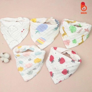 Set 5 yếm xô 6 lớp, yếm ăn dặm thấm hút cho bé Babibu
