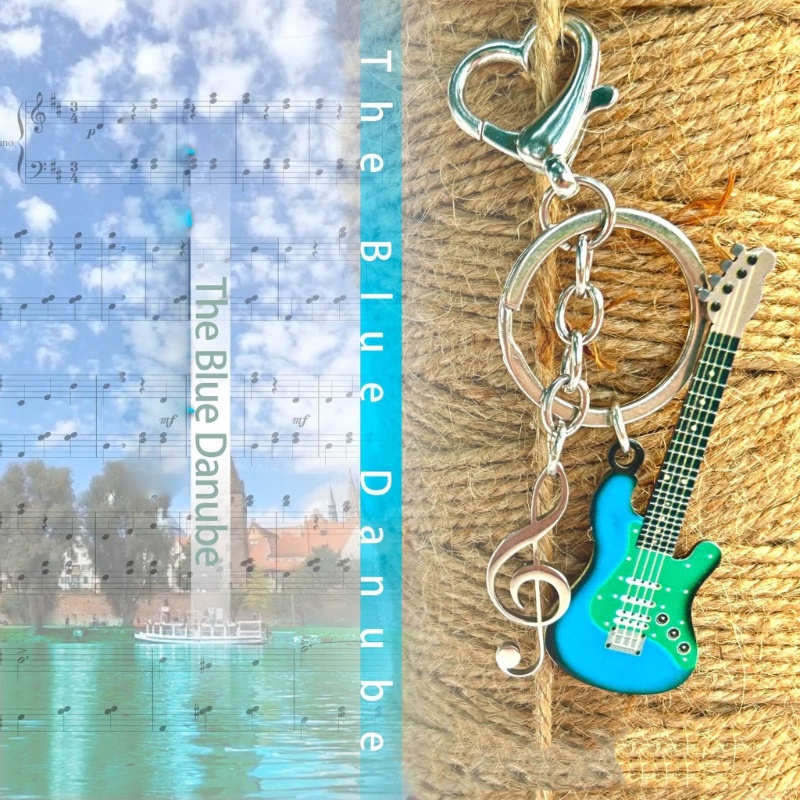 Móc Khóa Hình Đàn guitar Endy y2k Phong Cách rock Độc Đáo