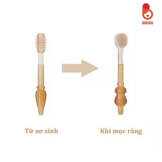 Set rơ lưỡi và bàn chải silicon cao cấp, an toàn cho bé từ 0 tới 18 tháng