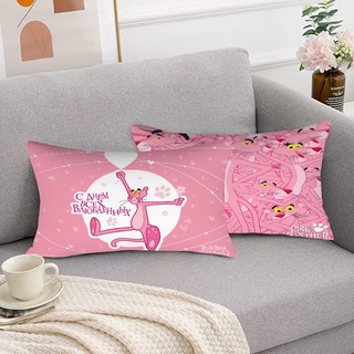 Vỏ gối hình chữ nhật Pink Panther Nhân vật hoạt hình dễ thương Quà tặng trẻ em Vỏ gối Polyester in một mặt Sofa phòng ngủ Trang trí nhà (Không có lõi gối)