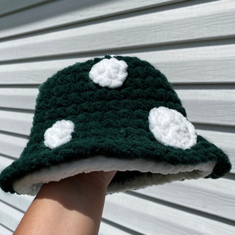 Kikin Handmade Nấm Mũ Xô Nón Pilling Chống Nữ Mũ Hoa Mềm Beanie Nón Móc Ngư Dân Mũ Phố Sn