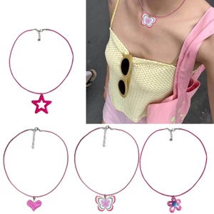 Dây Xích Đeo Cổ Bằng acrylic Hình Hoa / Ngôi Sao / Trái Tim Có Thể Điều Chỉnh Cho Học Sinh