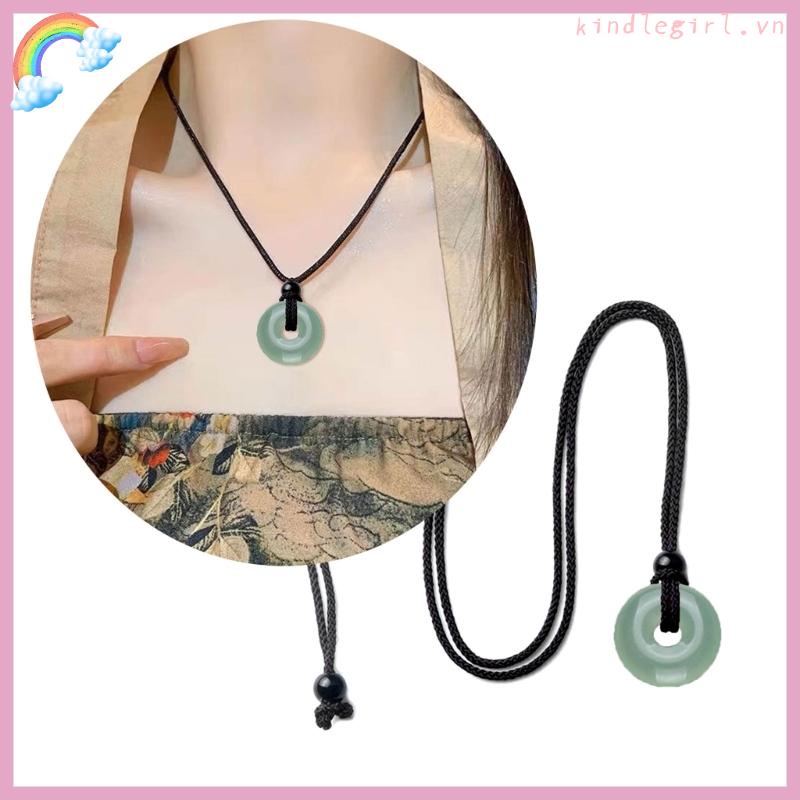 Vòng cổ Mặt Đá Mã Não Thiết Kế Đơn Giản Có Thể Điều Chỉnh Kích Cỡ