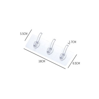 Thanh treo đồ trong suốt dán tường 6 móc, Dán Tường Dùng treo quần áo tiện lợi SUNNY DAY