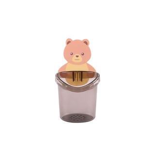 Cốc đánh răng, Cốc gấu dán tường đựng bàn chải đánh răng, cốc gấu nâu đựng kem đánh răng SUNNY DAY