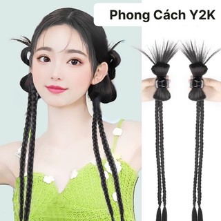 Tóc Giả Búi Kẹp Tỉa Lông Vũ TỂT 2 BÍNH (GIÁ 1 BÊN), Tóc Giả Y2K Phong Cách Hàn Quốc HaminStore