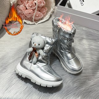Giày Bốt Đi Tuyết Cổ Cao Lót cotton Giữ Ấm Chống Trượt Thời Trang Mùa Đông Cho Bé
