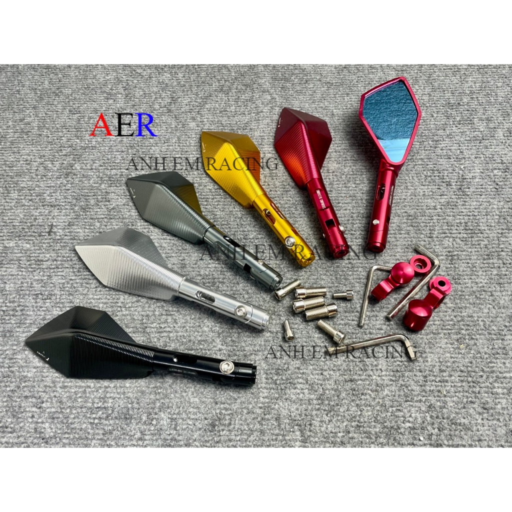 Gương Kính chiếu hậu 5 cạnh Rizoma nhôm CNC gắn thông dụng các dòng xe ...