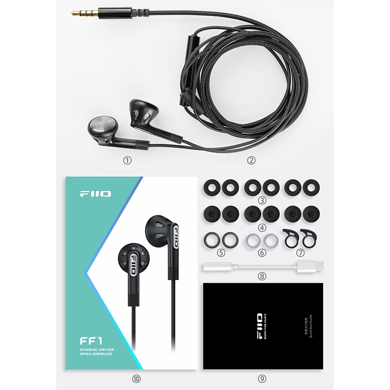 Fiio Tai Nghe Nhét Tai ff1 14.2mm hifi 0.78mm Có Thể Tháo Rời Kèm mic | BigBuy360 - bigbuy360.vn