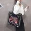 Túi Đeo Vai Vải SAMO, Túi Mua Sắm Nữ Họa Tiết Voi Thêu Hai Mặt, Thời Trang In Lớn Vintage Sinh Viên Túi Sách Nữ Bé Gái
