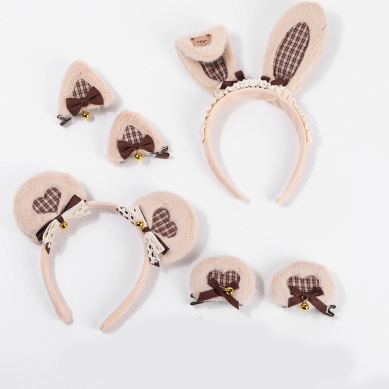 ⚝⚝Richh COSPLAY Tai Thỏ Động Vật Tai Đầu Lông Mèo Con Kẹp Tóc Lễ Hội Tiệc Handmade Trang Phục Dự Tiệc