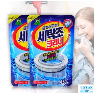 BỘT TẨY LỒNG MÁY GIẶT TIKTAK 450G, BỘT VỆ SINH LỒNG MÁY GIẶT HÀN QUỐC SANDOKKAEBI GD714-BotLG450