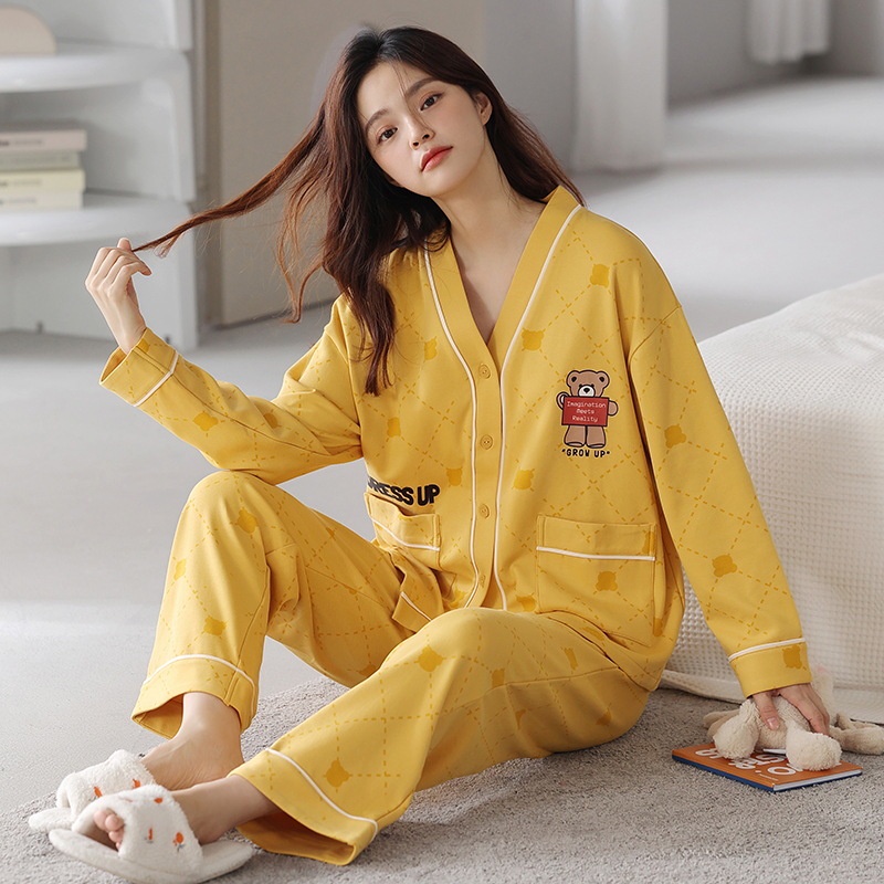 Áo Ngủ Nữ - Trang Phục Gia Đình Dài Tay - Bộ Cộng Với Kích Thước Mỏng [Lff0823]