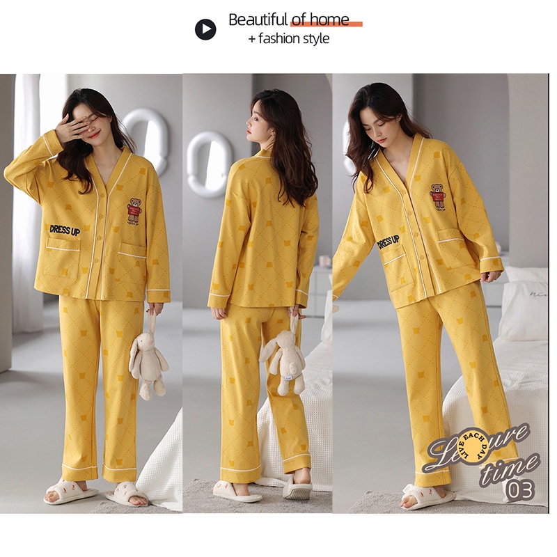 Áo Ngủ Nữ - Trang Phục Gia Đình Dài Tay - Bộ Cộng Với Kích Thước Mỏng [Lff0823]