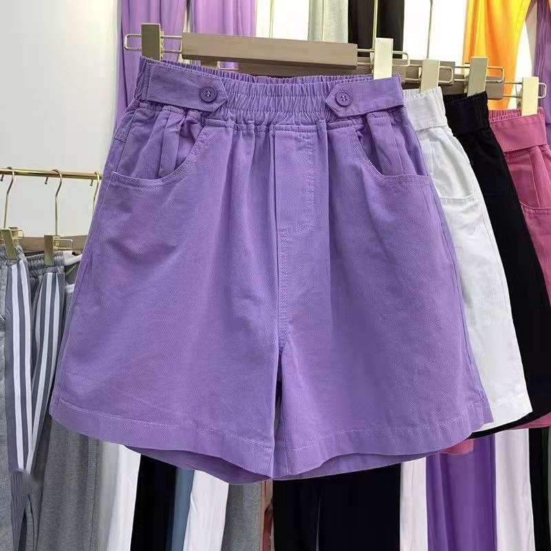 Quần ngắn ống rộng Cotton dành cho nữ sinh viên mùa hè Quần short xu hướng ống rộng